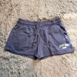 Cuffy's Sweat Shorts Ladies Large Blue Cape Cod Souvenir Drawstring Fleece